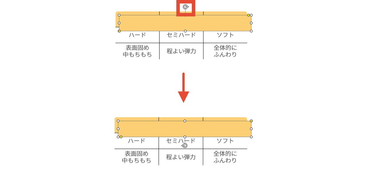 Shiftを押しながら複製図形を180℃回転させる