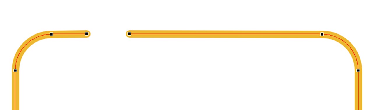 パワーポイントで図形の枠線のうち指定した部分を消したい場合