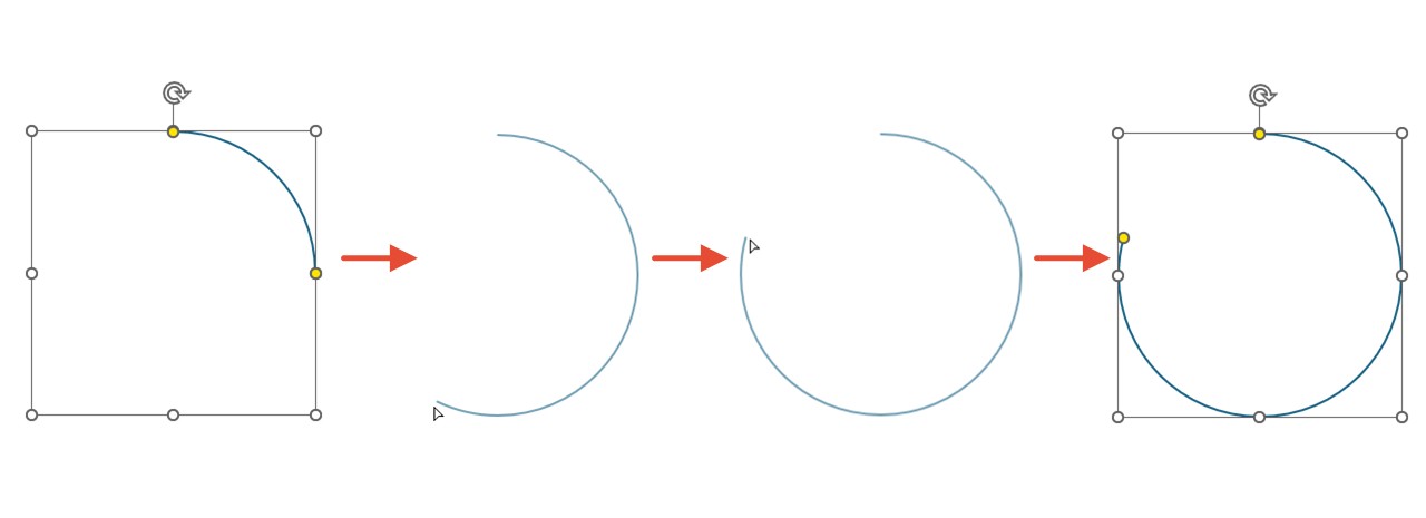 円の一歩手前まで伸ばせる